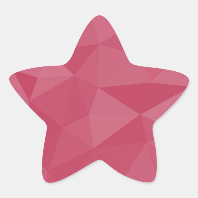 Rose pink light geometric mesh pattern star sticker (Front)