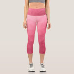 Rose pink light Gradient Geometric Mesh Pattern Capri Leggings<br><div class="desc">Unique and fun customisable geometric women's clothing. Cool capri leggings fashion for her. 
Triangle geometric mesh with light dark pinkish red ombre gradient.</div>