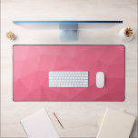 Rose pink light Gradient Geometric Mesh Pattern Desk Mat<br><div class="desc">Unique cool desk mat for her office,  room,  work,  gaming room.. 
Triangle geometric mesh with light to dark bright pink ombre gradient.</div>