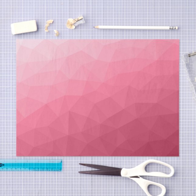Rose pink light Gradient Geometric Mesh Pattern Tissue Paper (Craft)