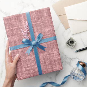 Rose Pink Linen Wrapping Paper