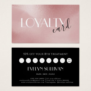 Rose pink loyalty card