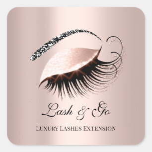 Rose Pink Makeup Artist Lash Extension Microblade Square Sticker