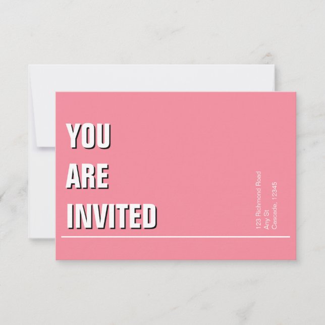 Rose Pink Minimal Church Invite (Front)