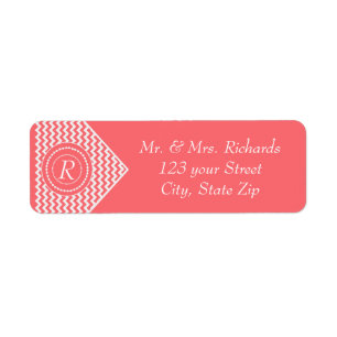Rose Pink Monogrammed Chevron
