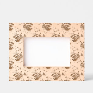 rose pink orange floral pattern wedding spring etched frames