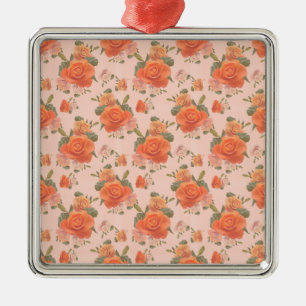 rose pink orange floral pattern wedding spring metal tree decoration