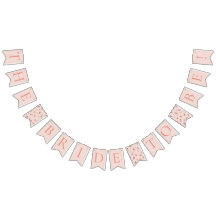 Rose Pink & Peach Floral Bunting Banner