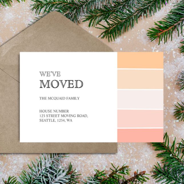 Rose Pink Peach Moving Announcement Insert Cards (Creator Uploaded)