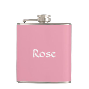 Rose Pink Personalised Flask