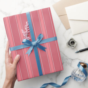 Rose Pink & Pink Stripes Wrapping Paper