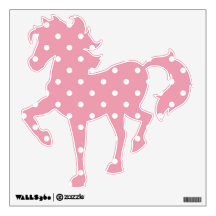 Rose Pink Polka Dot Horse Wall Decal