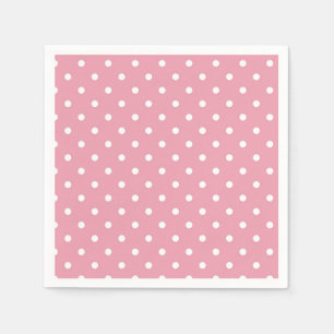 Rose Pink Polka Dot Paper Napkins