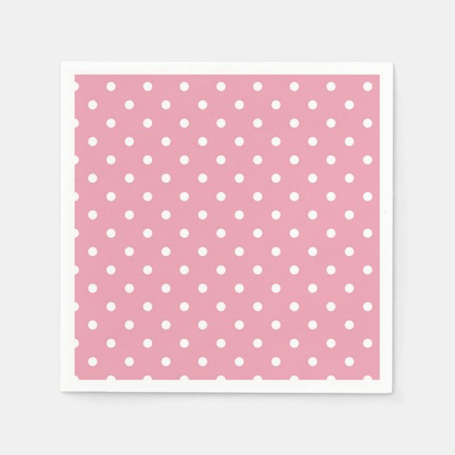 Rose Pink Polka Dot Paper Napkins (Front)