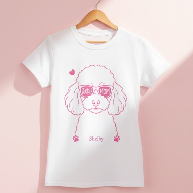 Rose Pink Poodle Tee | Personalised Dog Mum Gift (Creator Uploaded)