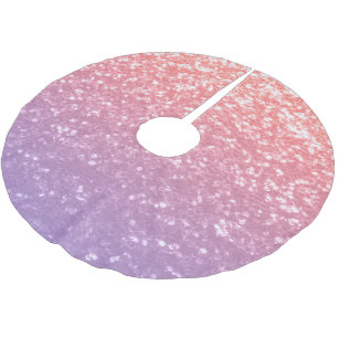 Rose pink purple lavender faux sparkles glitters brushed polyester tree skirt