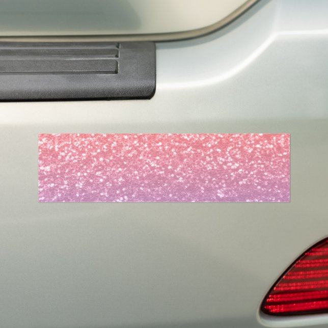 Rose pink purple lavender faux sparkles glitters bumper sticker (On Car)