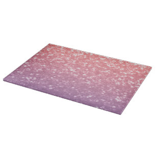 Rose pink purple lavender faux sparkles glitters cutting board