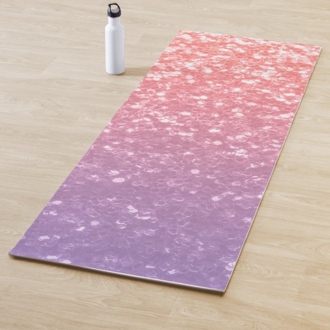Rose pink purple lavender faux sparkles glitters yoga mat (In Situ)