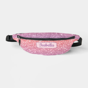 Rose pink purple lavender sparkles Custom Name Bum Bags
