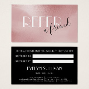 Rose pink referral card