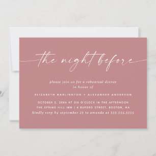 Rose Pink Rehearsal Dinner Modern Romantic Invitation