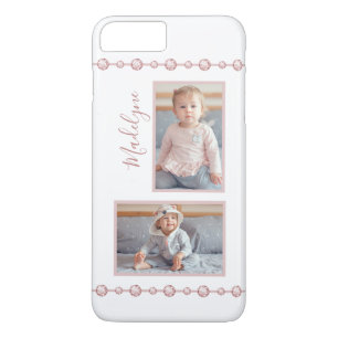 Rose Pink Rhinestone Name Photo iPhone 8 Plus/7 Plus Case