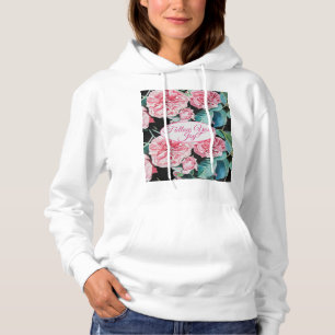 Rose Pink Roses floral Follow Your Joy Pattern Hoodie