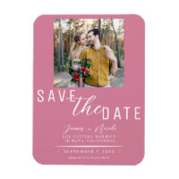 Rose Pink Save the Date Photo Wedding