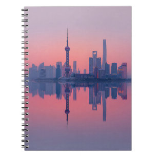 Rose Pink Skyline Mirror Glow Notebook