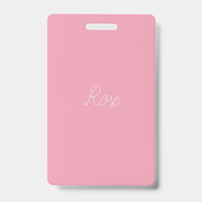 Rose Pink Template ID Badge (Front)