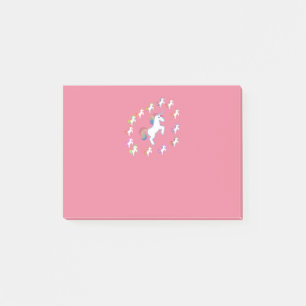 Rose Pink Unicorn Centre Glow Post-it Notes