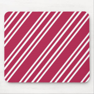 Rose Pink w/White Stripes Mouse Mat