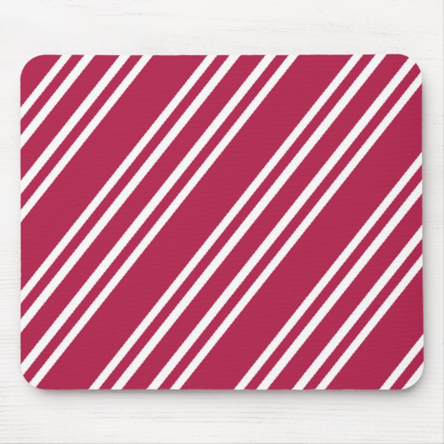 Rose Pink w/White Stripes Mouse Mat (Front)