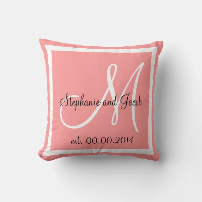 Rose Pink Wedding keepsake pillow (Front)