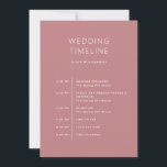 Rose Pink Wedding Timeline | Minimalist Itinerary Invitation<br><div class="desc">This elegant minimalist double sided wedding itinerary card in rose pink is created for couples who want their wedding details to feel gentle, romantic, and thoughtfully curated. One side of the card features a wedding day timeline, clearly presenting the sequence of events so guests can follow the celebration with ease....</div>