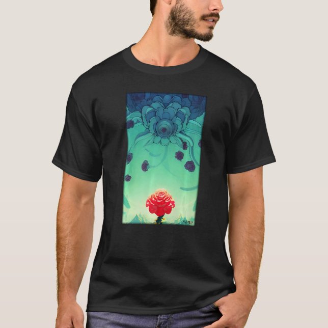 Rose Plant Flower Spring Meadow Green Natural Plan T-Shirt (Front)