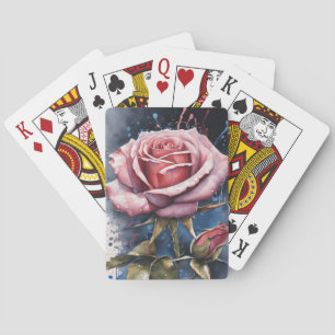 Rose Playing Cards Watercolor Poker Cards