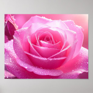Rose Poster of Frederic Mistral Rose kissed by dew