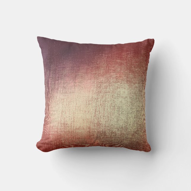 Rose Powder Gold Glam Brush Metallic Pillow (Front)