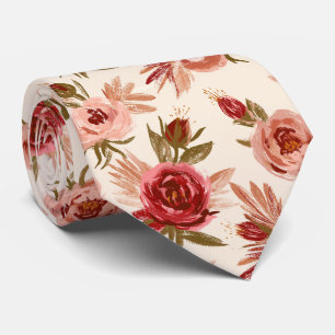 Rose Print Boyfriend Vineyard Wedding Tie