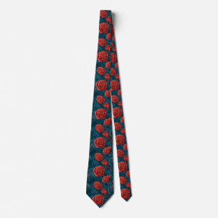 Rose Print Groomsmen Professional Tie