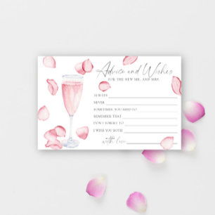 Rose Prosecco - advice and wishes bridal shower Stationery