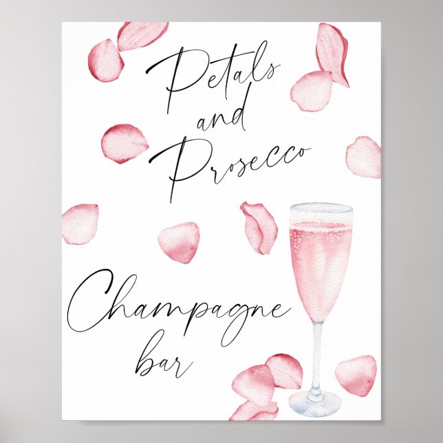 Rose prosecco bridal shower - Champagne bar Poster (Front)