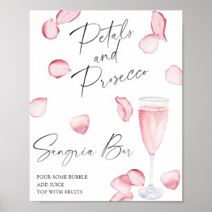 Rose prosecco bridal shower - sangria bar poster