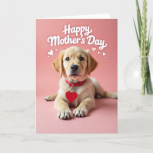 Rose Puppy Mothers Day Card