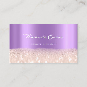 Rose Purple Glitter Makeup Artist Event Planner Appointment Card