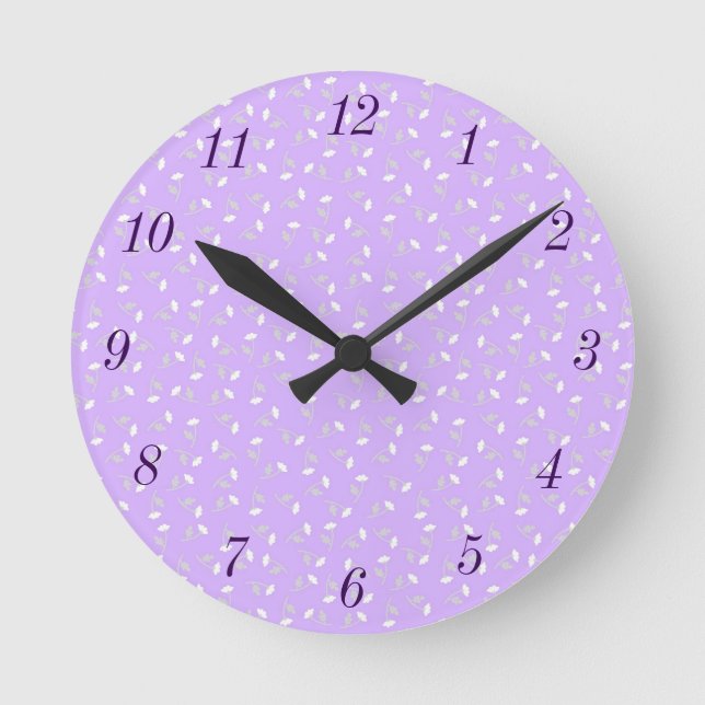 Rose Purple Round Wall Clock (Front)