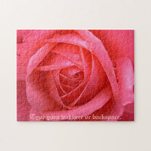 Rose Puzzle Personalised Pink Rose Puzzles