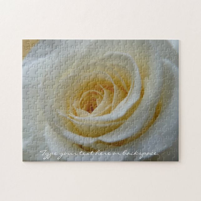 Rose Puzzle Personalised White Rose Puzzles (Horizontal)